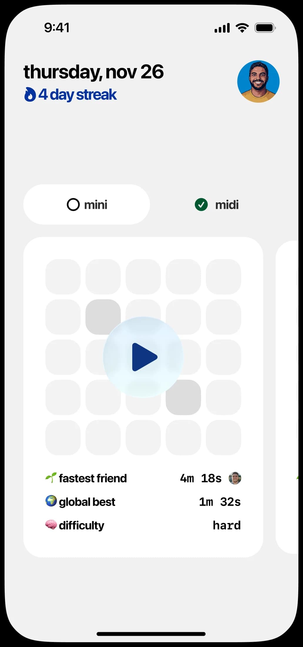 Crossword Chef home screen